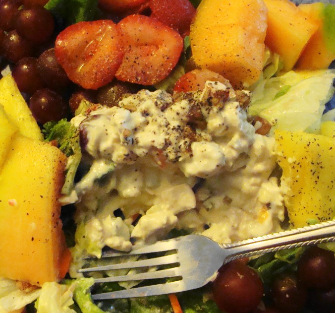 Connie loves the Bob Evans' chicken salad plate (and she doesn't even like chicken).