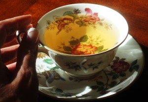 Tea can provoke a need for candlelight.