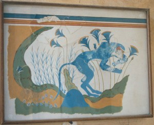 minoan blue monkey fresco