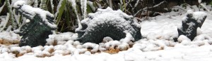 snow dragon in the garden
