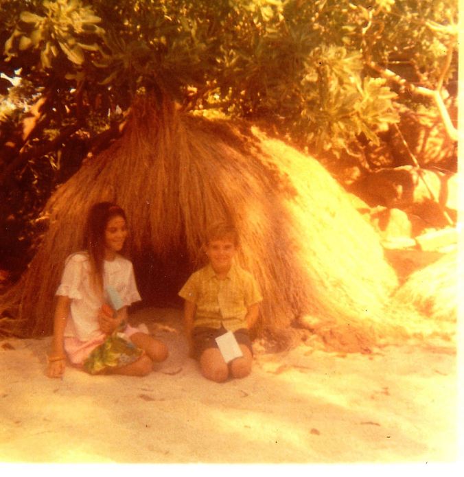 doug and me grass hut